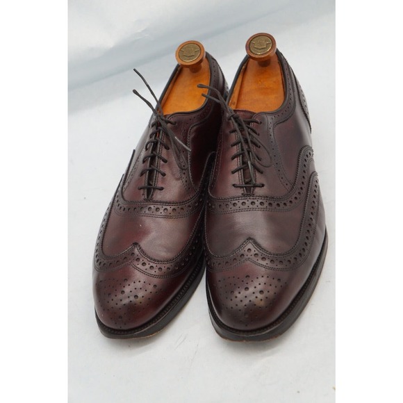 Allen Edmonds Barrington Burgundy Leather Wingtip Blucher Dress Shoe SZ 12 D - Picture 4 of 12